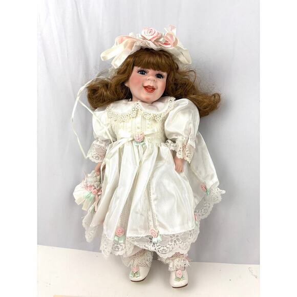 VTG Seymour Mann Connoisseur Collection Porcelain Doll Sally 16" 1991 - Picture 3 of 16
